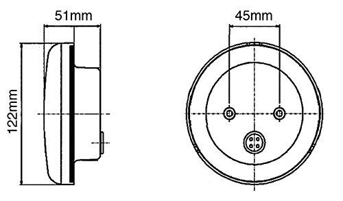 Ring Automotive bl385sa Blinkerglas vorne kombiniert Position/rund LED-Licht, 122 mm, 24 V, silber/bernstein Reflektoren mit Flying führt von Ring