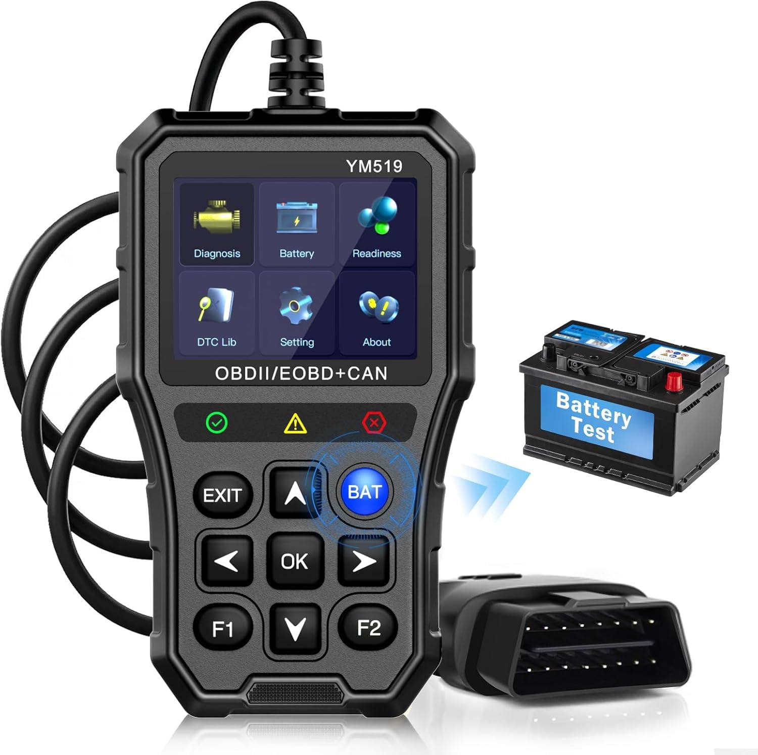 Riokko OBD2 Diagnosegerät Auto OBD2 Scanner 13 Sprachen Auslesegerät Auto 2,8 Zoll Farbbildschirm Universal OBD2/EOBD KFZ-Fehlercode-Lesegerät Bewertung Lebensdauer Fahrzeugbatterien Autos nach 1996 von Riokko