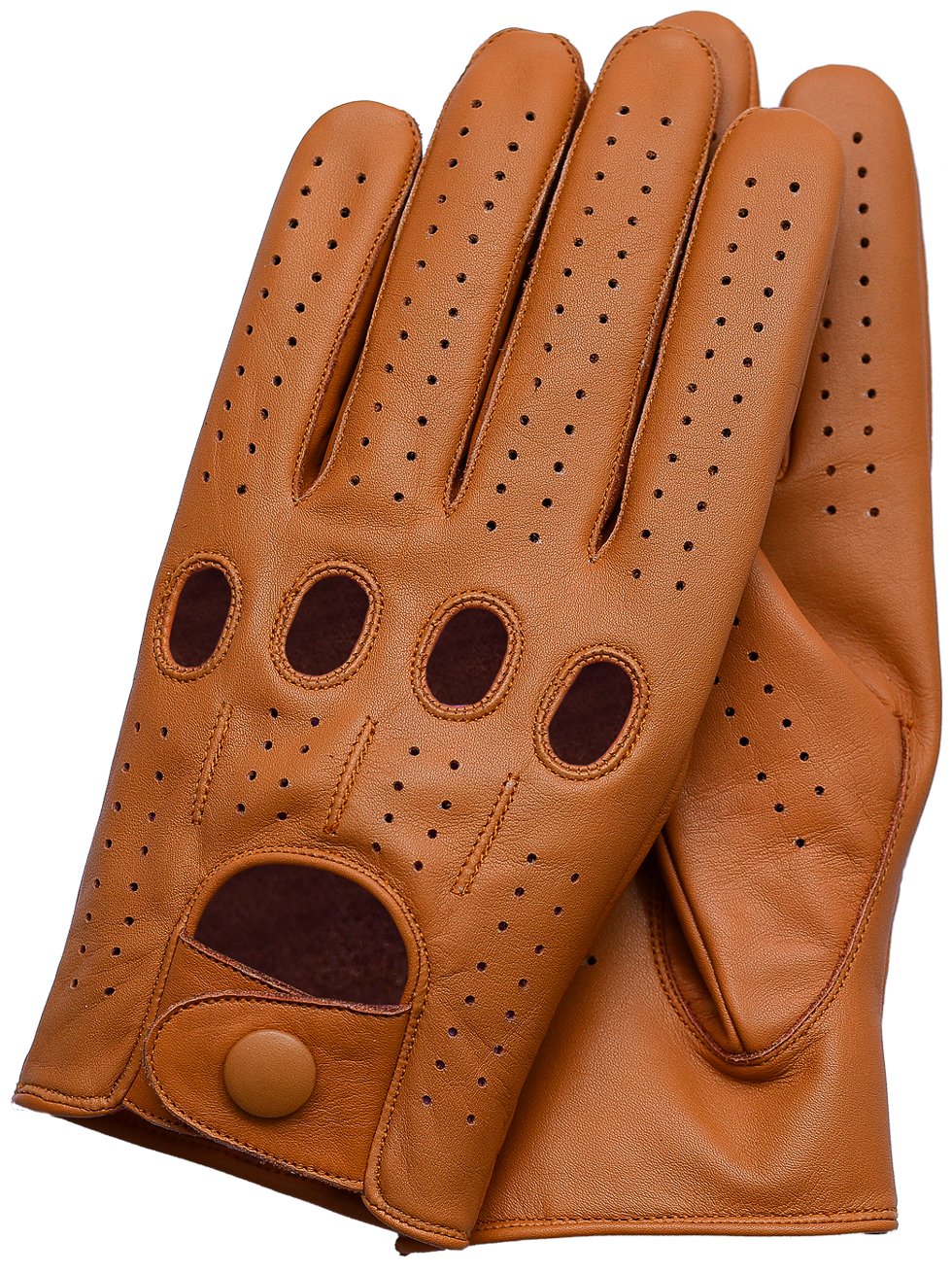 Riparo Herren Leder Auto Autohandschuhe Vollfinger Lederhandschuhe (S, Cognac) von Riparo Motorsports