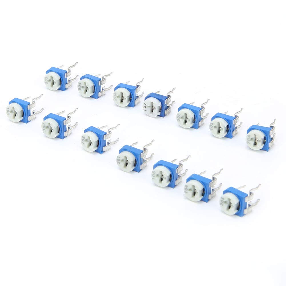 Risegun Widerstand Einstellbarer Widerstand 065 Potentiometer Set, 13 Werte für 100Ω-1M, Elektronische Komponente für Industriebedarf, Elektronisches Teil von Risegun