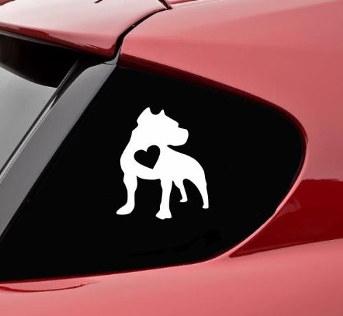 Aufkleber/Autoaufkleber/JDM Die Hart - Pitbull with Heart Silhouette Love Funny Vinyl Decal Sticker von Ritrama