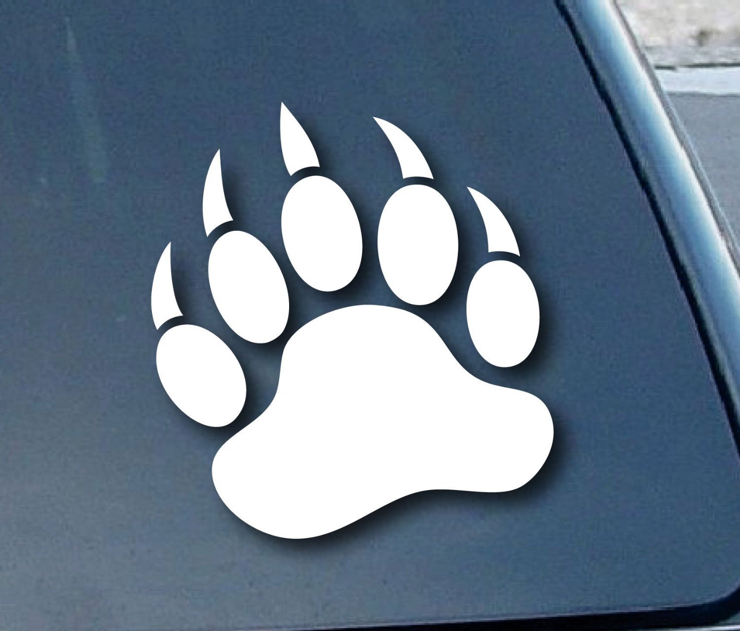 Aufkleber Autoaufkleber JDM Die Hart - Grizzly Bear Paw Print Car Window Vinyl Auto Laptop Tuning Sticker Heckscheibe LKW Boot 177mm Tall (C von Ritrama