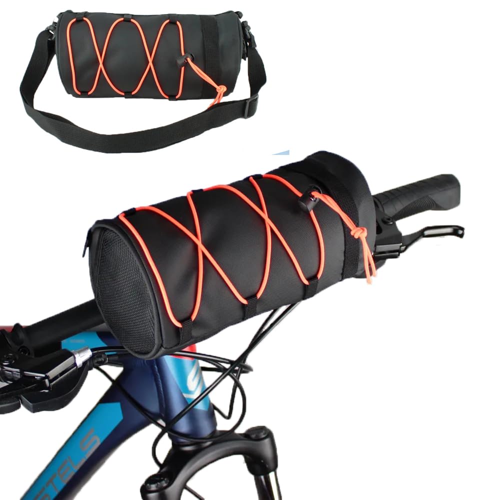 Fahrrad Lenkertasche, Schultertasche Fahrradtasche, Multifunktional Fahrrad Lenkertasche Wasserdicht mit Schultergurt, für Rennrad Mountainbike Radfahren Reisen, 2.5L (Arancione) von Ritte