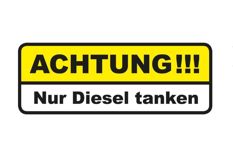 Aufkleber Nur Diesel tanken Schild Warnhinweis Autoaufkleber Waschanlagenfest Witterungs- und UV-beständig von Ritter Mediendesign