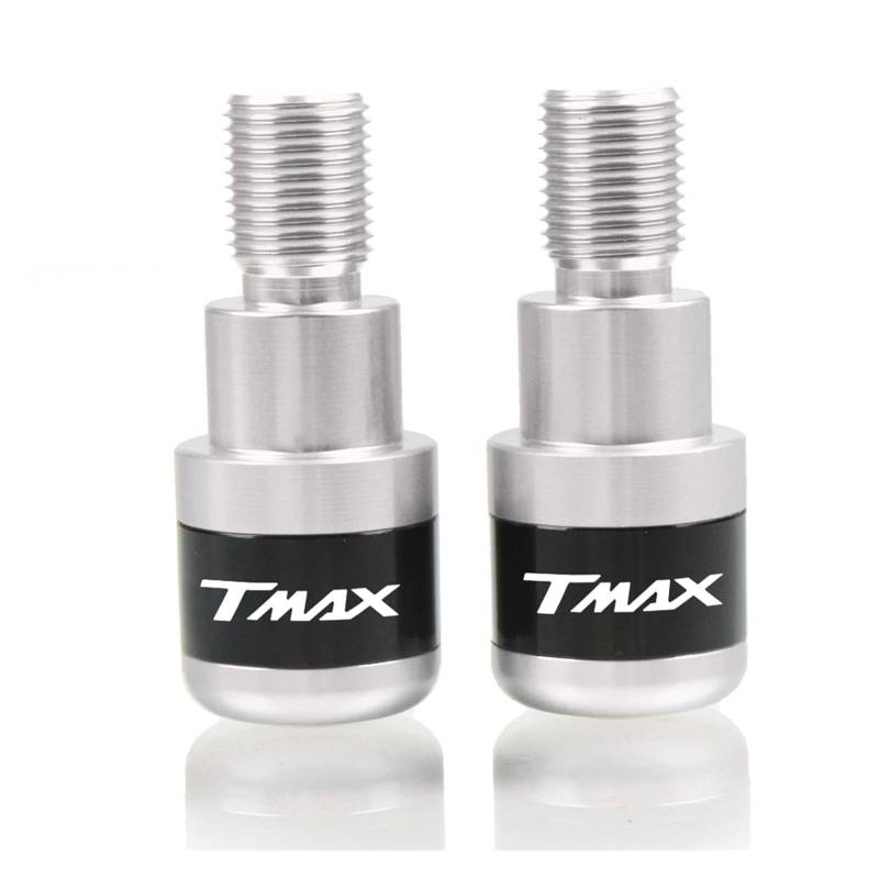 Rivimor Motorräder Sturzschutz TMAX560 2019 2020 2021 Motorrad Lenkergriff Slider Cap Stecker Lenkerende for Ya*ma&ha TMAX500 TMAX530 T-Max 500 2001-2018(Silver) von Rivimor