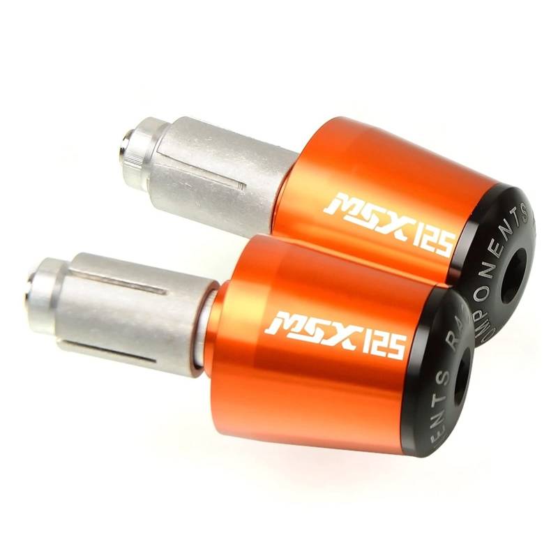 Rivimor Motorräder Sturzschutz for Hon&d*a MSX125 Motorrad CNC Aluminium Lenkergriffe Lenkerenden Lenker Griffkappenschieber for Hon&d*a MSX125 MSX 125 2014-2018(Orange) von Rivimor