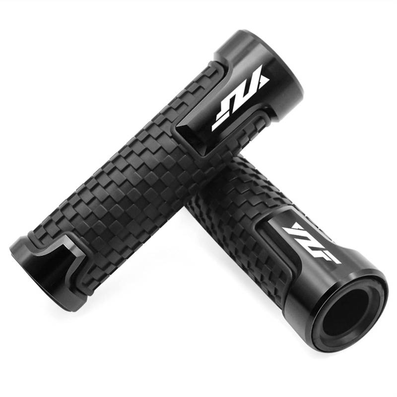 Rivimor Universal Motorrad Lenkergriffe Für YA&MAH*A YZF R1 R25 R3 R6 2017 2018 2019 Motorrad 22mm 7/8 "CNC Aluminium Lenker Handgriffe Gummi Gel Grip Zubehör(Nero) von Rivimor