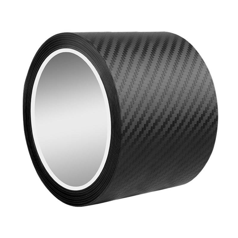 Autofolie Schwarz,10cm*3m Carbon Fiber Folie, Lackschutzfolie für Auto, Dekorative Auto Carbonfolie Klebefolie Auto Einstiegsleisten Schutz Türschwellenaufkleber für Fahrrad Motorrad Einstiegsleisten von Rixotix