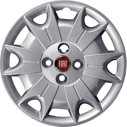 Satz mit 4 anpassbaren Radkappen – für FIAT Panda 4X4 2004 (ROTES Logo) – Durchmesser 14 Zoll – Nicht original von Rixto