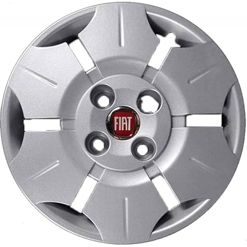 Satz mit 4 anpassbaren Radkappen – für FIAT Panda New Active/Van 2004 (ROTES Logo) – Durchmesser 13 Zoll – Nicht original von Rixto