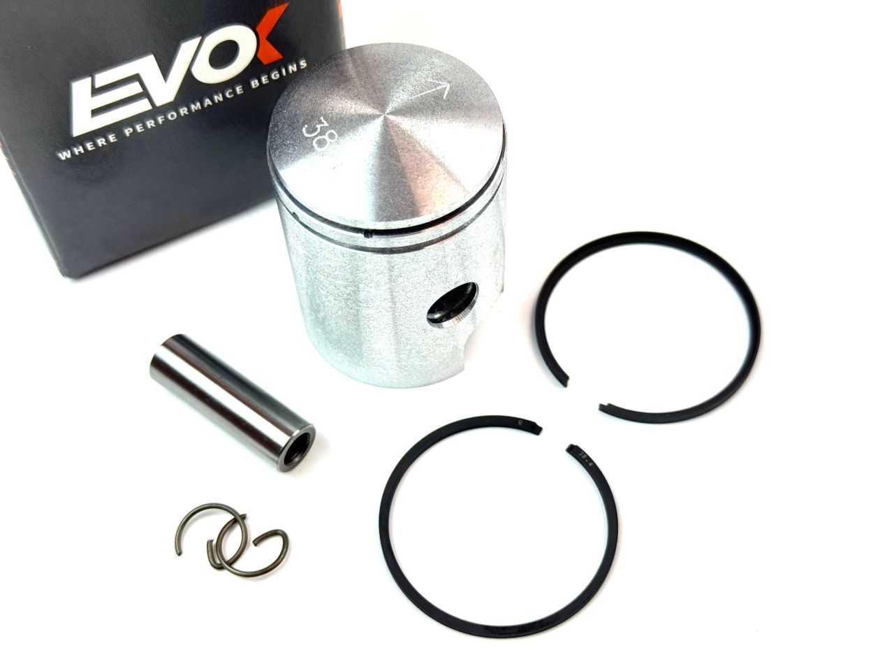 EVOK 50ccm 2 Ring Marken Kolben 38,4 x 10mm Piaggio Ciao Si Bravo Grillo von Rms