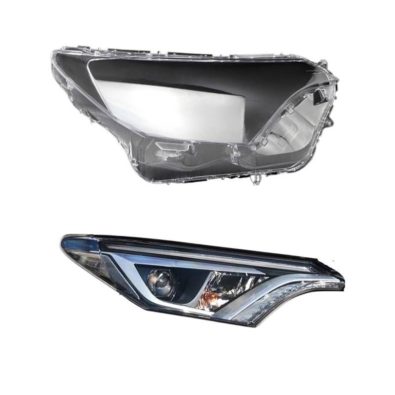 Auto Front Licht Gehäuse CaseTransparent Lampenschirm Scheinwerfer Glas Objektiv Shell Lampe Abdeckung Kompatibel for Toyota Kompatibel for Rav4 2016-2019(Right) von RoOfys