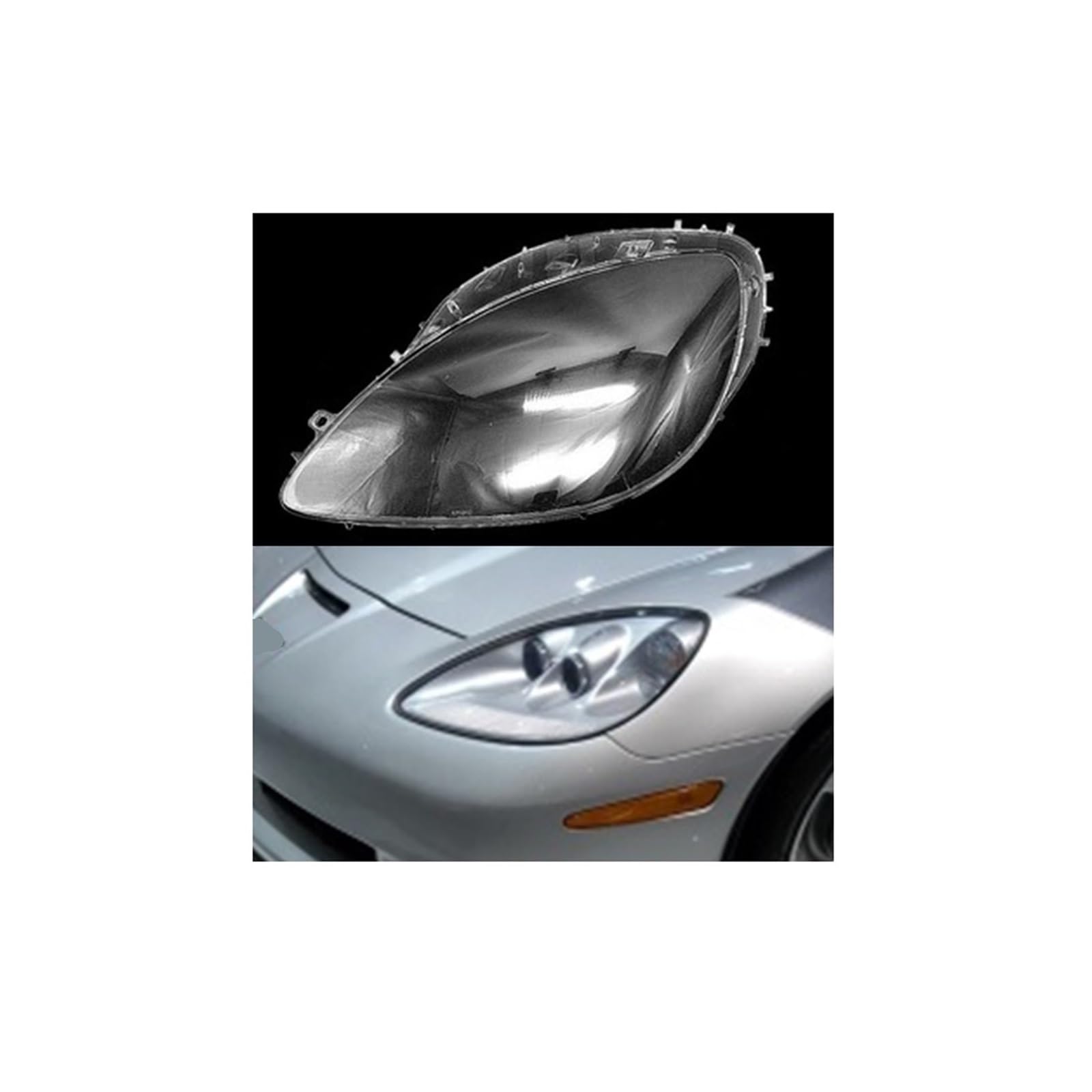 Auto Front Scheinwerfer Objektiv Abdeckung Lampenschirm Glas Lampcover Kappen Scheinwerfer Shell Kompatibel for Chevrolet Corvette C6 2005~2013(Left) von RoOfys