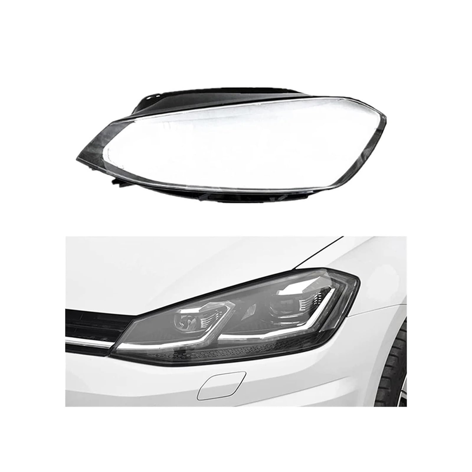 Auto Front Scheinwerfer Objektiv Abdeckung Scheinwerfer Lampcover Transparent Lampenschirme Lampe Shell Kompatibel for Golf 7,5 2018 2019 2020(Right) von RoOfys