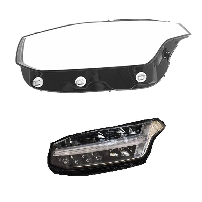 Auto Front Scheinwerfer Objektiv Glas Auto Shell Scheinwerfer Kappen Lampenschirm Kopf Licht Lampe Abdeckung Lampcover Kompatibel for Volvo XC90 2015-2022(Left) von RoOfys