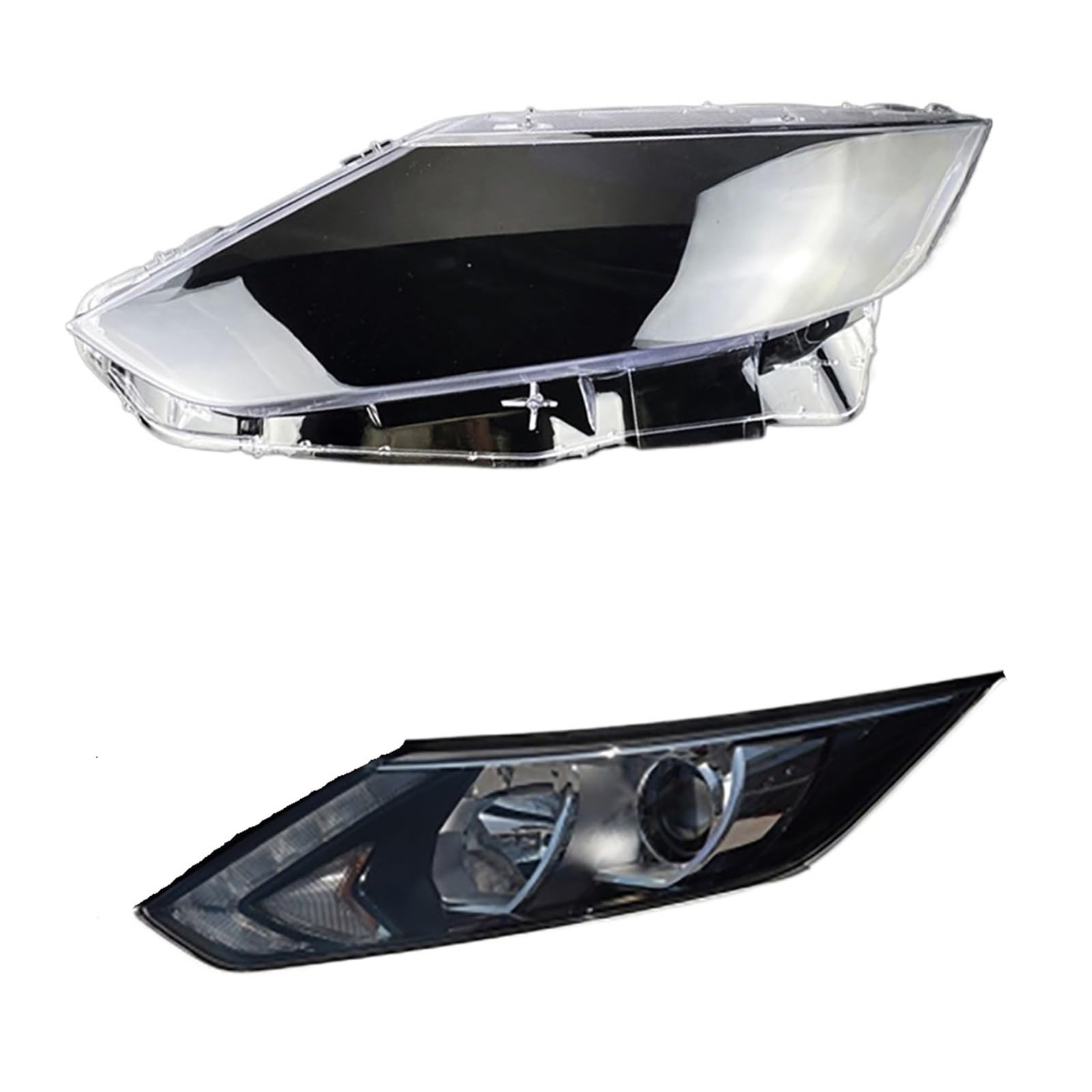 Auto Frontscheinwerfer Abdeckung Auto Scheinwerfer Lampenschirm Lampcover Kopf Lampe Licht Glas Objektiv Shell Kompatibel for Nissan Qashqai 2016 2017 2018(Left) von RoOfys