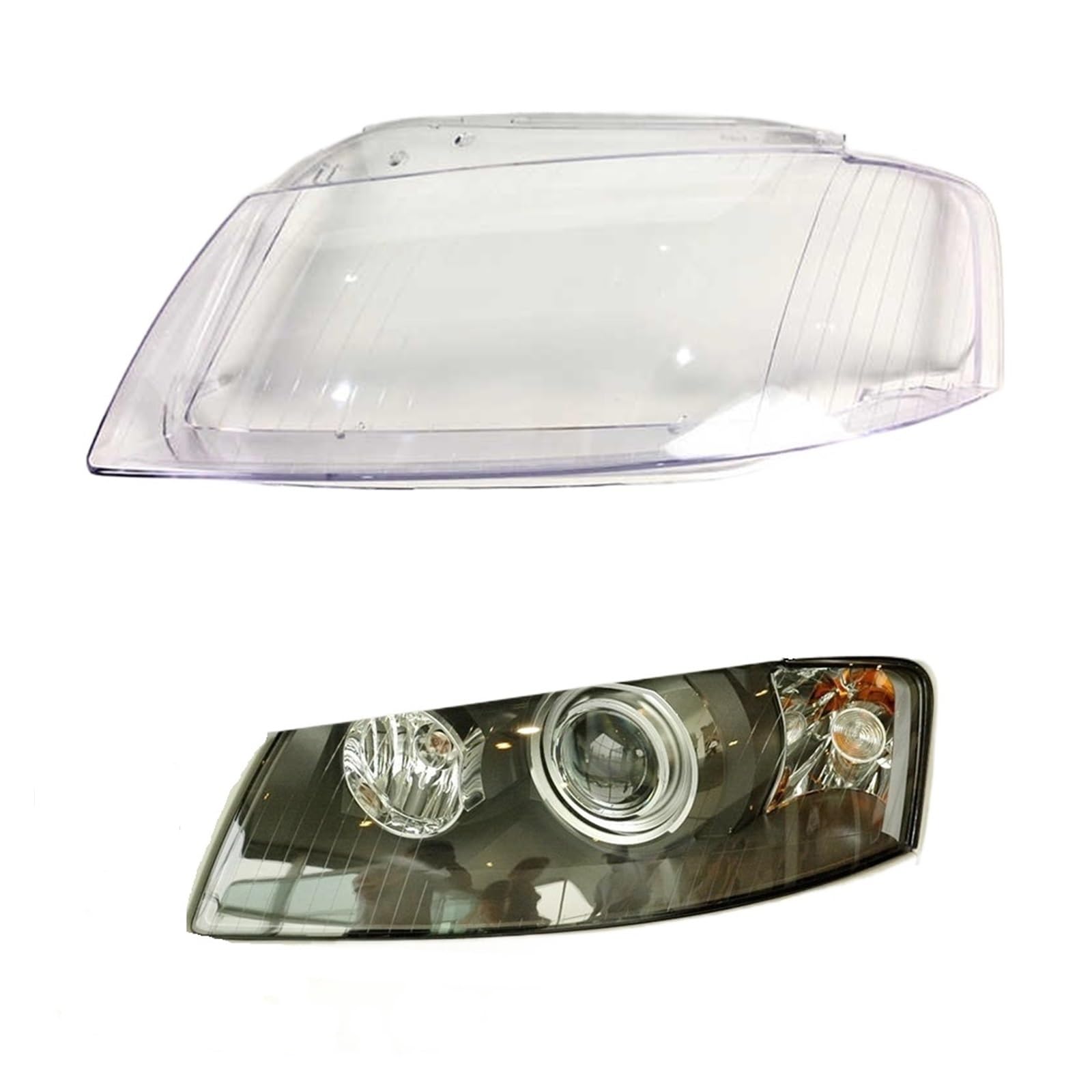 Auto-Kopflampen-Lichtgehäuse, kompatibel mit Audi A3 2003–2008, Auto-Frontscheinwerfer-Objektivabdeckung, Lampenschirm, Glas, Lampenabdeckungskappen, Scheinwerfergehäuse(Left) von RoOfys