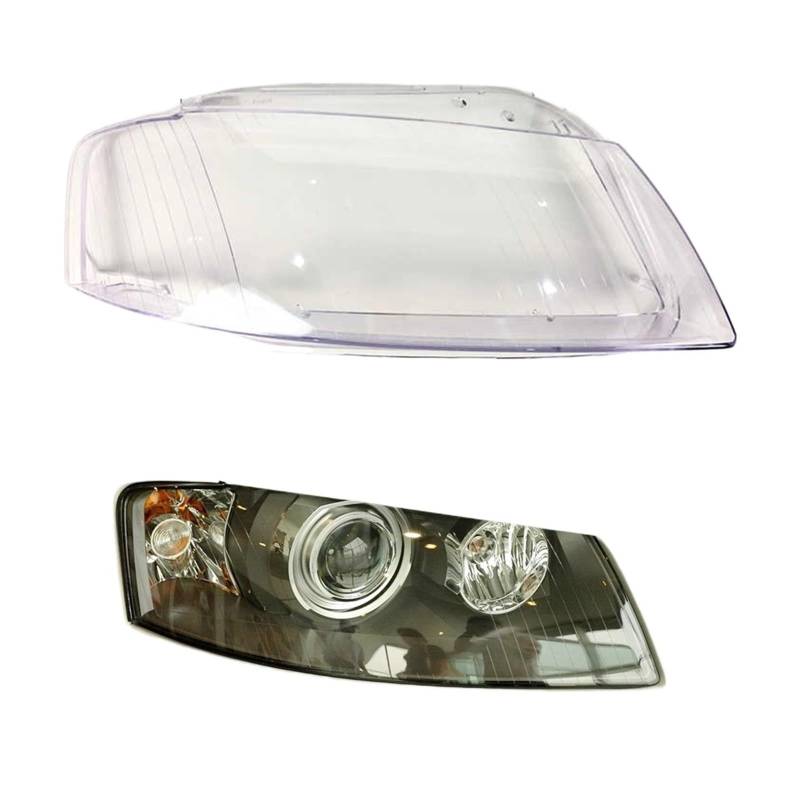 Auto-Kopflampen-Lichtgehäuse, kompatibel mit Audi A3 2003–2008, Auto-Frontscheinwerfer-Objektivabdeckung, Lampenschirm, Glas, Lampenabdeckungskappen, Scheinwerfergehäuse(Right) von RoOfys