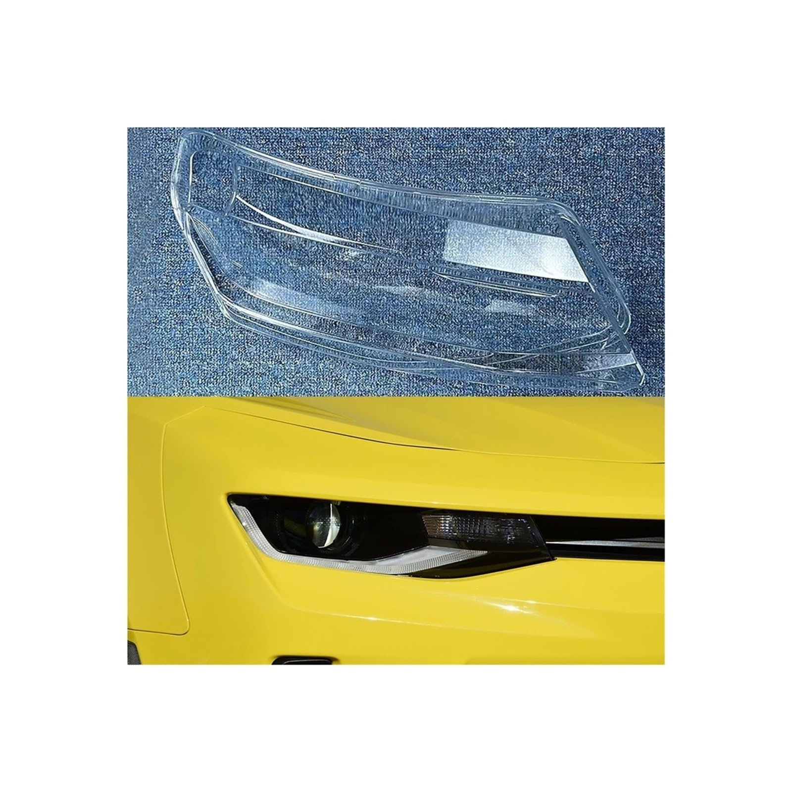 Auto-Licht-Lampe, kompatibel for Chevrolet Camaro 2016 2017 2018, Auto-Scheinwerfer-Abdeckung, Linse, Glasschale, vorderer Scheinwerfer, transparenter Lampenschirm(Right) von RoOfys