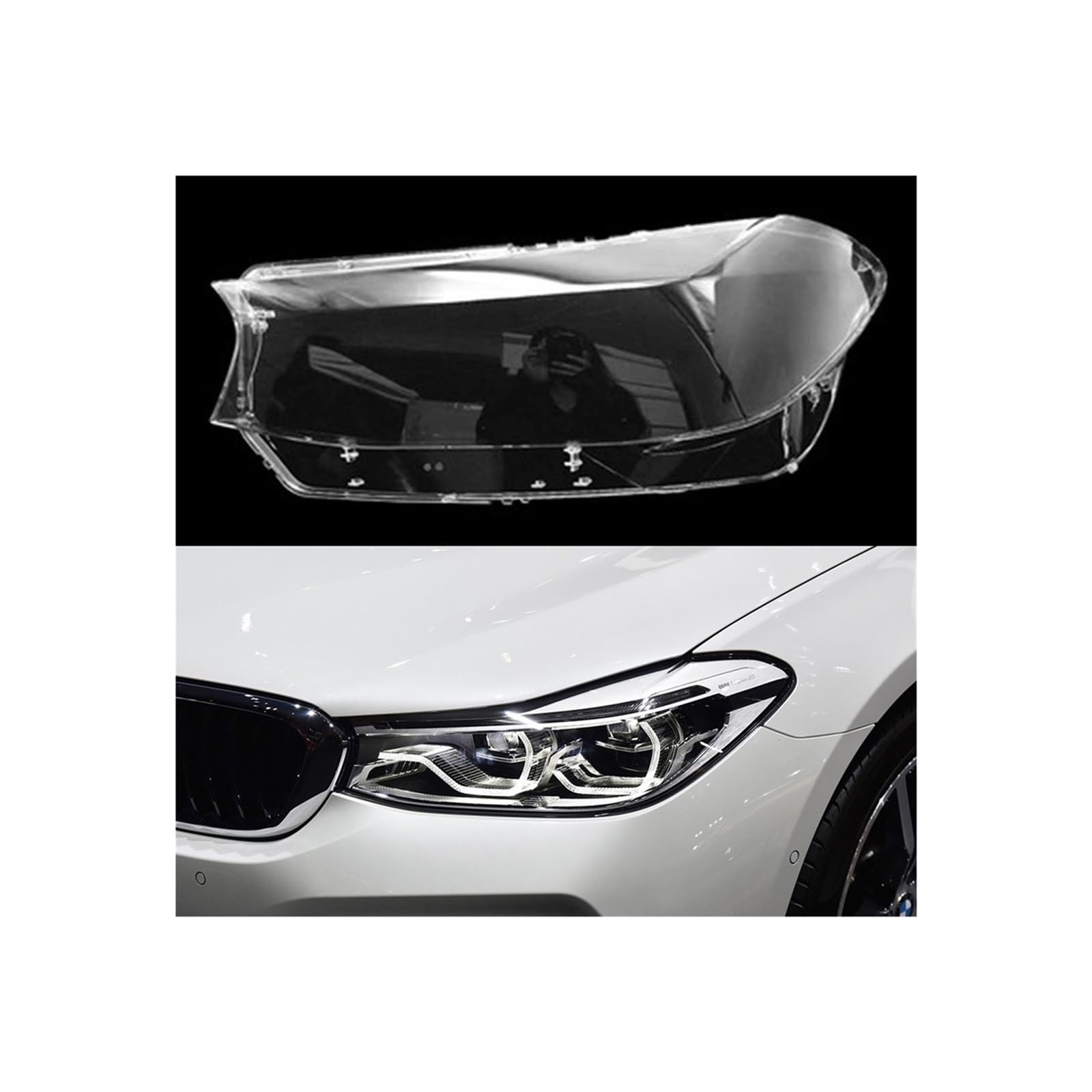 Auto-Scheinwerferabdeckung, kompatibel for BMW 6er-Serie, kompatibel for GT G32 2017–2020, Lampenschirm, Lampenabdeckung, Kopflampen-Lichtabdeckungen, Glaslinsenschale(Left) von RoOfys