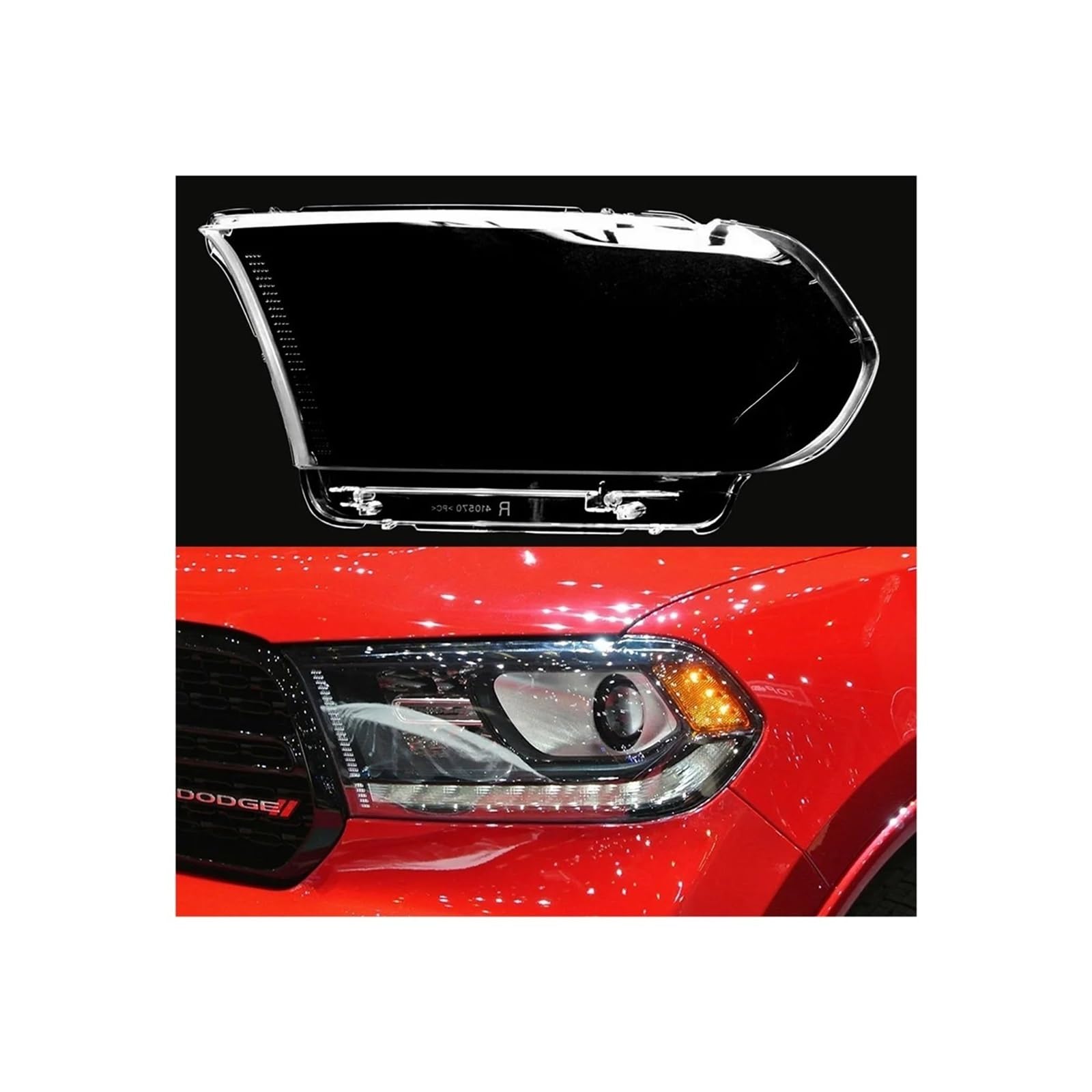 Autogehäuse-Scheinwerferkappen, kompatibel for Dodge Durango 2016–2020, Auto-Frontscheinwerfer-Objektivabdeckung, Lampenschirm, Lampenabdeckung, Kopflampen-Lichtschale(Left) von RoOfys