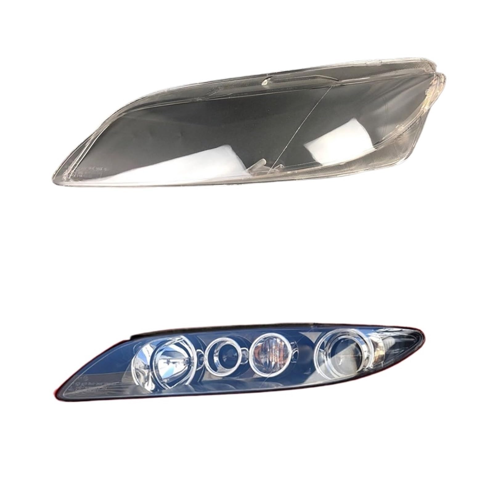 Frontscheinwerferabdeckung kompatibel for Mazda 6 2003 2004 2005 2006 2007 2008 2009–2015, transparenter Lampenschirm aus glas, ersetzen Sie die Originallinse(Left) von RoOfys