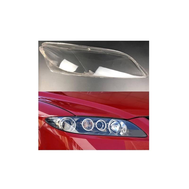 Frontscheinwerferabdeckung kompatibel for Mazda 6 2003 2004 2005 2006 2007 2008 2009–2015, transparenter Lampenschirm aus glas, ersetzen Sie die Originallinse(Right) von RoOfys