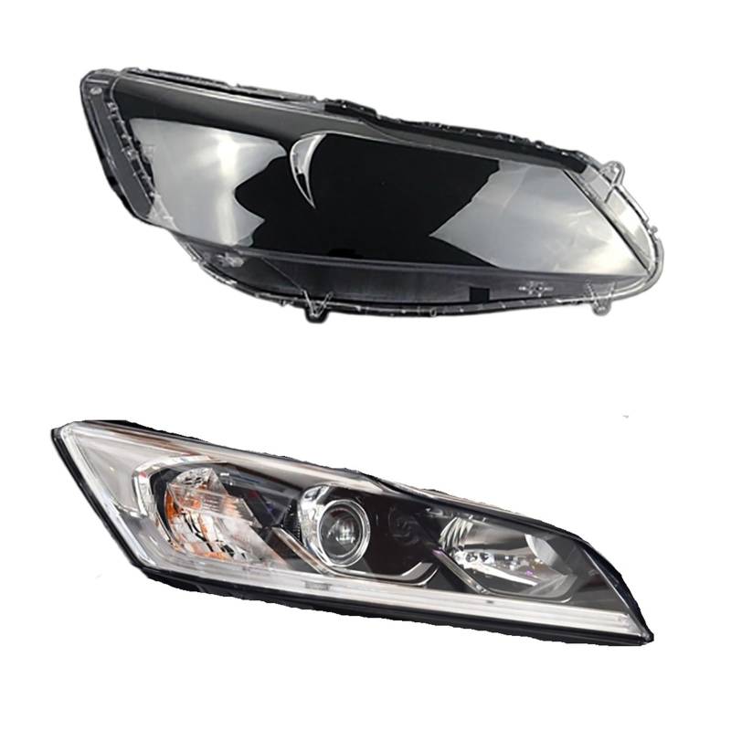 Kompatibel for Accord 9,5 Generation 2016 2017 Auto Front Scheinwerfer Abdeckung Glas Lampe Kappen Lampenschirm Auto Kopf Licht Objektiv Shell(Low Right) von RoOfys