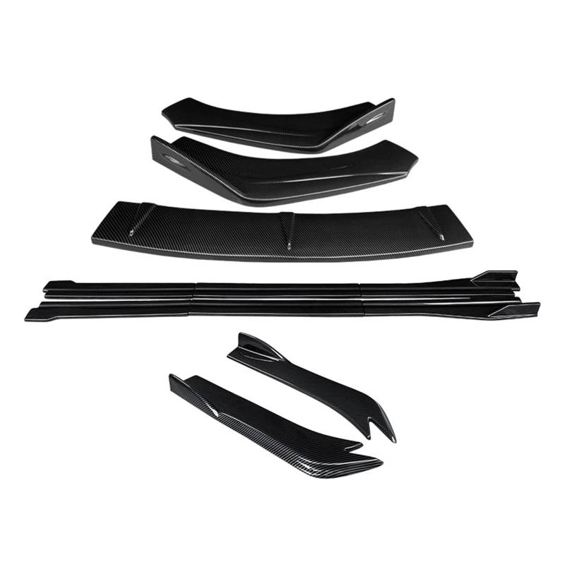 Kompatibel for Audi RS7 2014 2015 2016 Frontstoßstangensplitter, Lippenkörperkit, Spoiler, Seitenschwellererweiterungen, hinterer Umschlingungswinkel, Zubehör(Carbon Fiber Look) von RoOfys