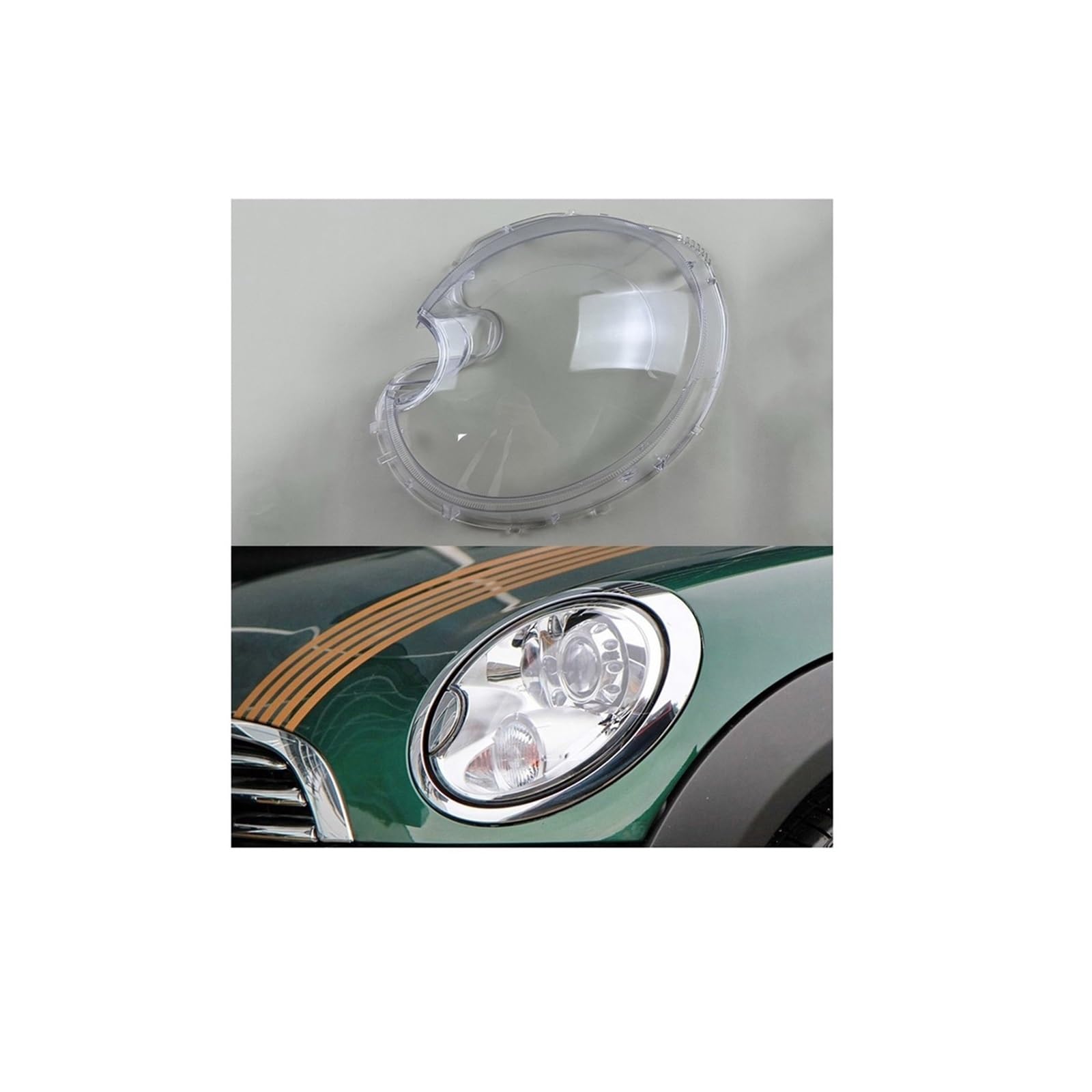 Kompatibel for BMW Kompatibel for MINI R55 R56 2007-2013 Auto Scheinwerfer Abdeckung Lampcover Lampenschirm Lampe Glas Objektiv fall Auto Licht Kappen(High Left) von RoOfys