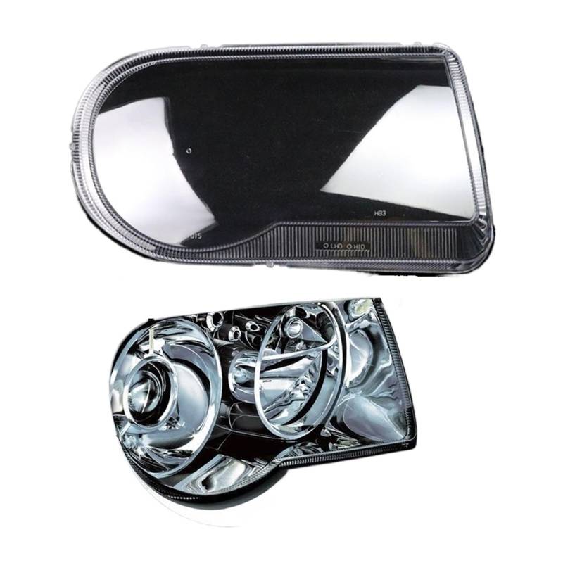 Kompatibel for Chrysler 300C 2003–2010. Frontscheinwerfer-Abdeckung, Shell, Scheinwerfer, Lampenschirm, Linse, ersetzen Sie den Original-Lampenschirm aus glas(Right) von RoOfys