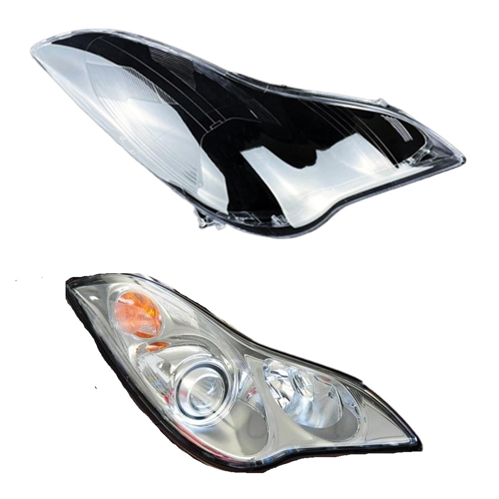 Kompatibel for Infiniti QX50 EX25 EX35 2008~2015 Auto Front Scheinwerfer Abdeckung Scheinwerfer Lampenschirm Lampcover Kopf Lampe Licht Glas objektiv Shell(Right) von RoOfys