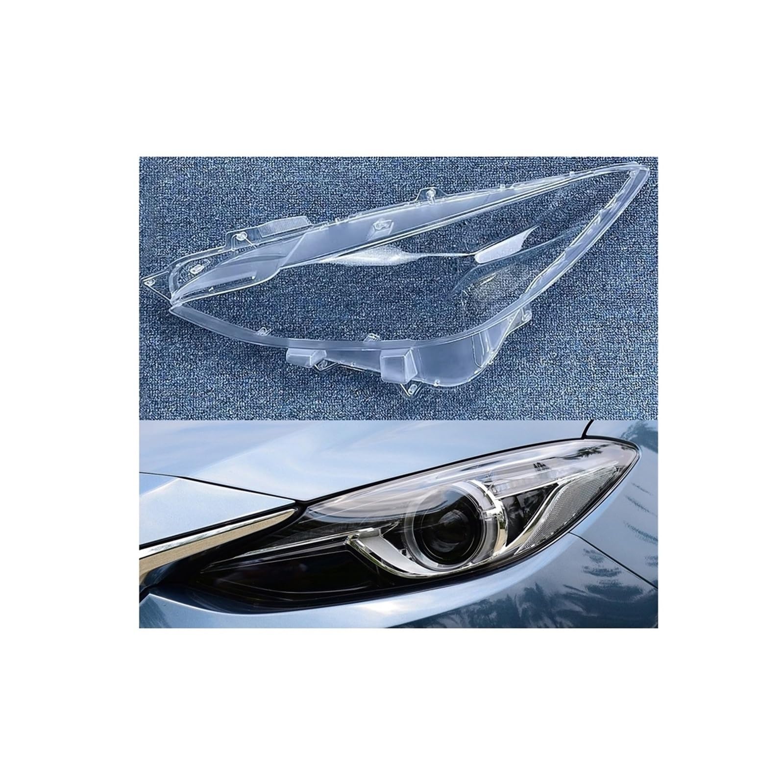 Kompatibel for Mazda 3, kompatibel for Axela 14–16, Scheinwerferabdeckung, transparente Scheinwerferschale, Lampenschirm, Linse, Ersatz for Lampenschirm, glas(High Left) von RoOfys