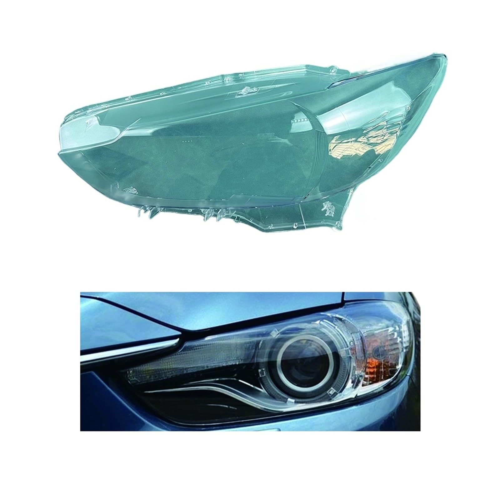 Kompatibel for Mazda 6, kompatibel for Atenza 13–16, Frontscheinwerfer-Abdeckung, transparenter Schatten, Lampen-Scheinwerferschale, glas, Lampenschirm ersetzen(Left) von RoOfys