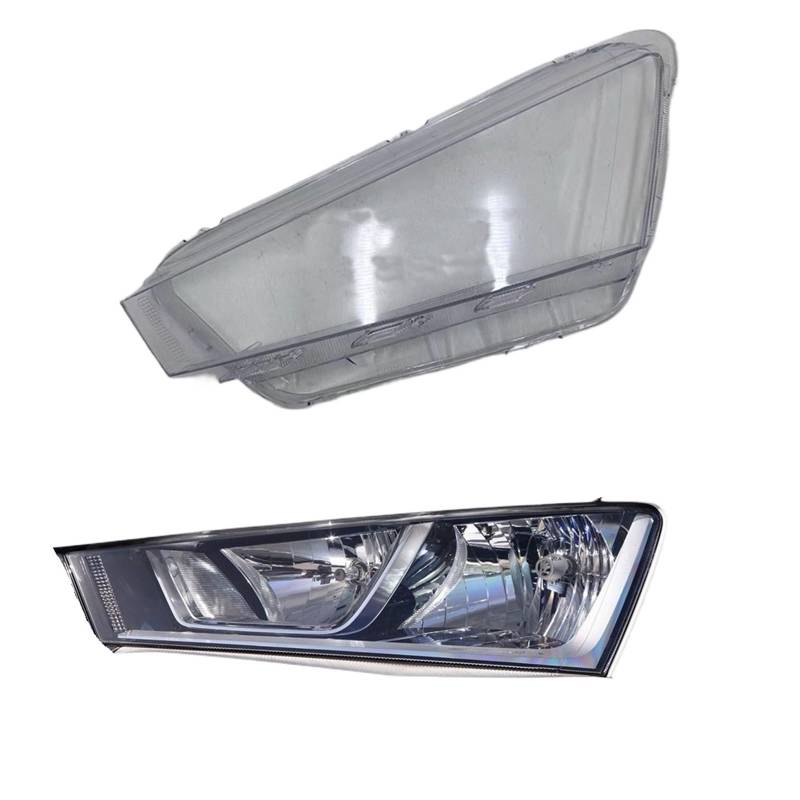 Kompatibel for Skoda Schnelle 2020 2021 2022 Auto Frontscheinwerfer Abdeckung Auto Scheinwerfer Lampenschirm Lampcover Kopf Lampe Licht Glas Objektiv Shell Caps(Left) von RoOfys