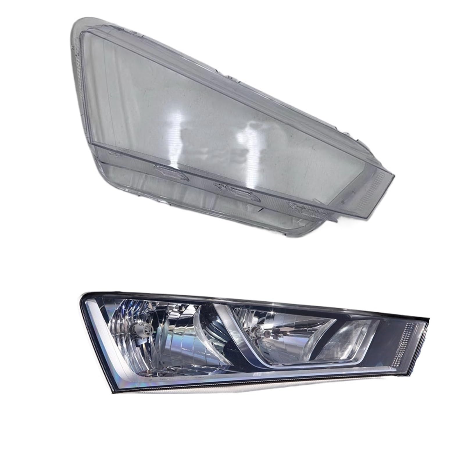 Kompatibel for Skoda Schnelle 2020 2021 2022 Auto Frontscheinwerfer Abdeckung Auto Scheinwerfer Lampenschirm Lampcover Kopf Lampe Licht Glas Objektiv Shell Caps(Right) von RoOfys