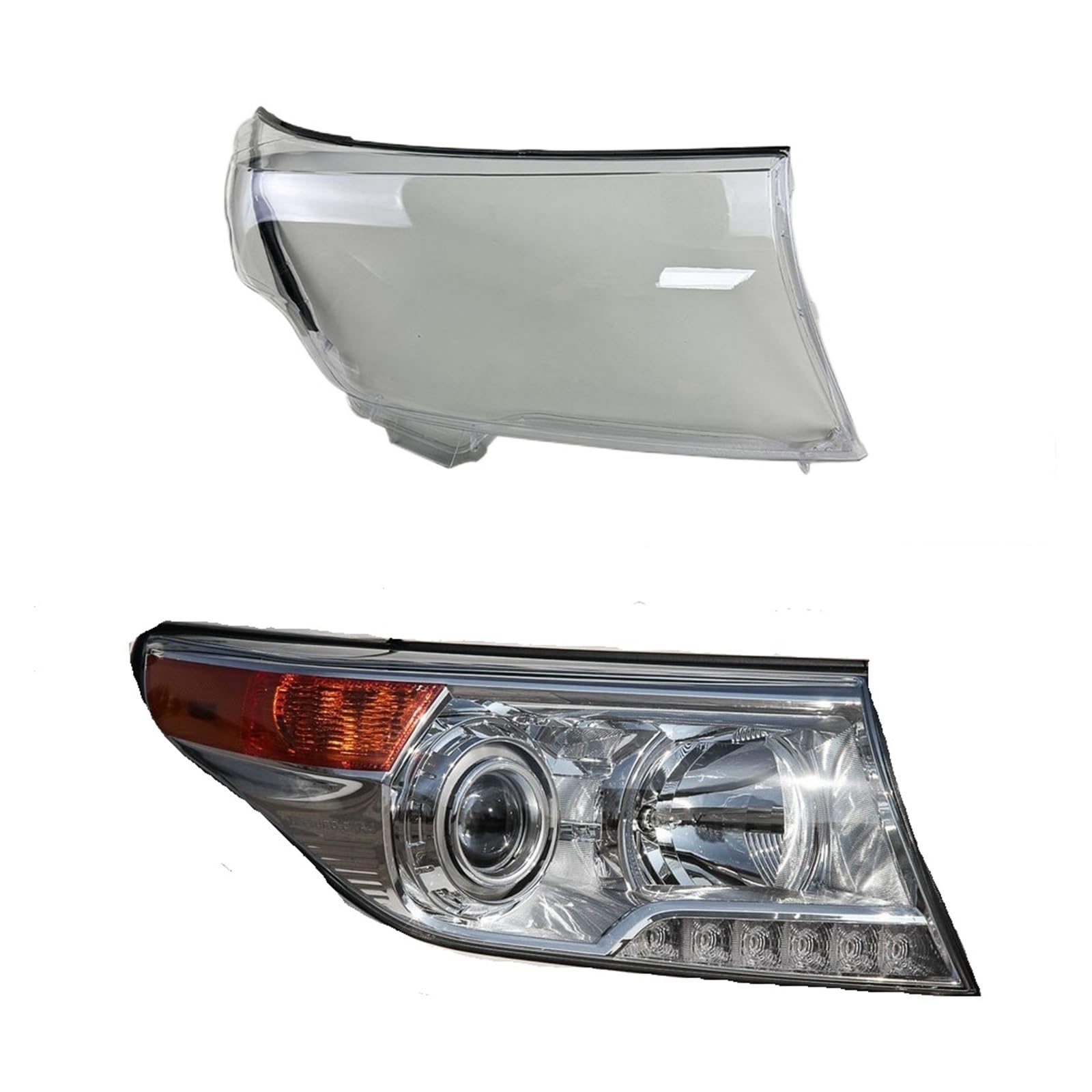 Kompatibel for Toyota, kompatibel for Land Cruiser 12–15, Scheinwerferschirm, transparente Lampenschirmlinse, Scheinwerferabdeckung, Lampenschale aus Plexiglas(Right) von RoOfys