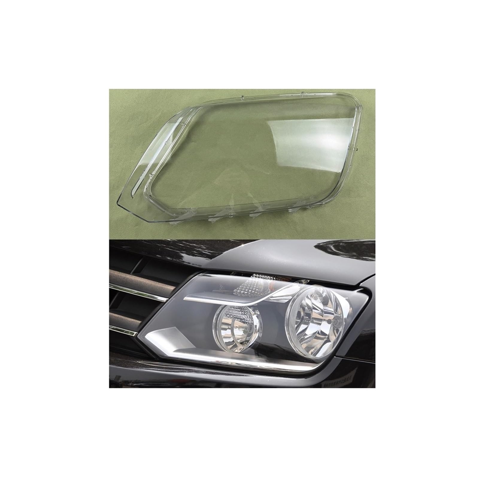 Kompatibel for VW, kompatibel for Amarok 2010–2019, Auto-Scheinwerfer-Scheinwerfer-Licht, Lampenschirm, Glaslinsengehäuse, Shell-Abdeckung, transparente Lampenabdeckung(Left) von RoOfys