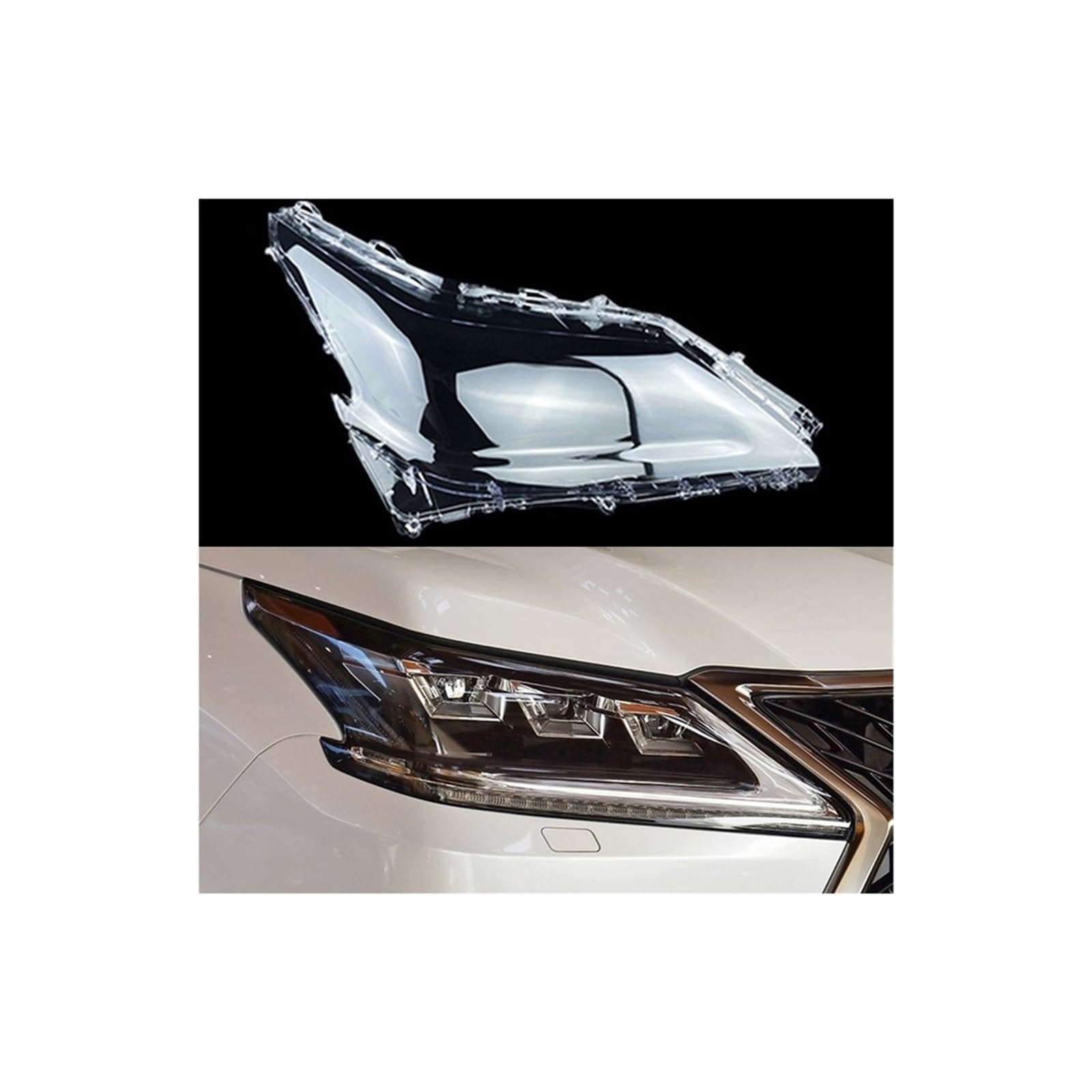 Scheinwerfer Lampenschirm Glas Lampenabdeckung Kopf Lampe Licht Abdeckung Kompatibel for Lexus LX570 2016~2019 Auto Front Scheinwerfer Objektiv Abdeckung auto Shell(Right) von RoOfys