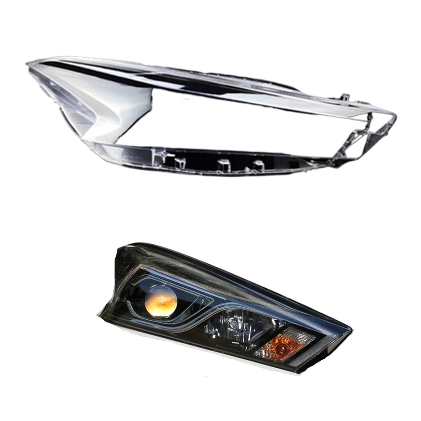 Vorne Auto Scheinwerfer Abdeckung Kompatibel for Nissan Lannia 2016 2017 2018 2019 Auto Scheinwerfer Lampenschirm Blei Lampe Licht Abdeckungen klare Linse Shell(Right) von RoOfys