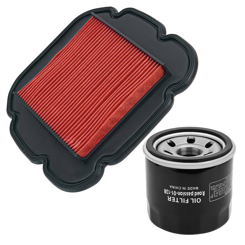 Road Passion 13780-06G00 Luftfilter+16510-07J00-000 Ölfilter Kompatibel mit KLV1000 2004 2005 2006/ Suzuki DL650 V-Strom 2004 2005 2006 2007 2008 2009 2010-2016/ DL1000 V-Strom 2002-2015 von Road Passion