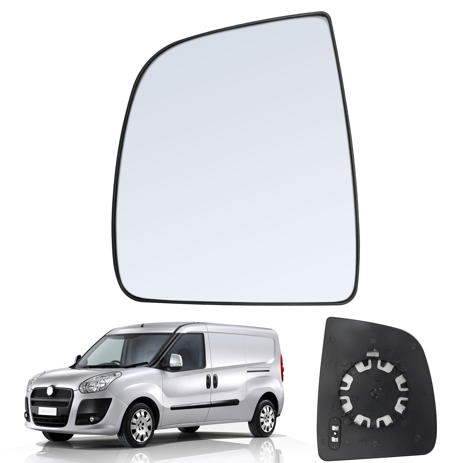 Beheiztes Spiegelglas, Außenspiegelglas Beheizt Kompatibel mit Opel/Vauxhall Combo C 2002-2012, Combo D 2012-2018, Insignia A 2008-2017, Rückspiegel Glas Beheiztes (Combo D-Left) von Roadtime