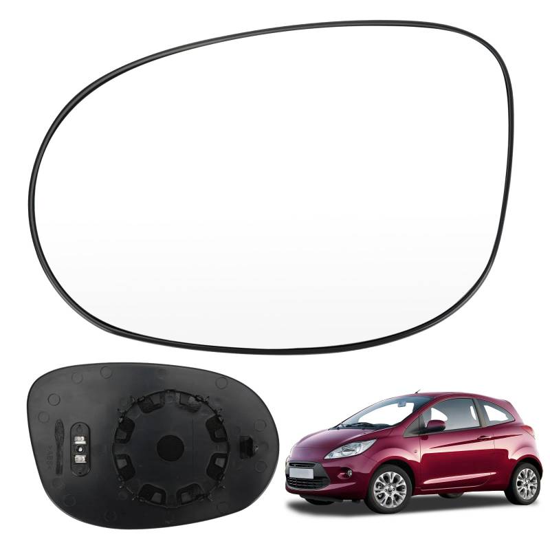 Beheiztes Spiegelglas, Außenspiegelglas Kompatibel mit Ford KA MK2 2008-2016, MK1 1996-2008, Focus MK1 1998-2004, Rückspiegel Glas Beheiztes (KA MK2-Links) von Roadtime