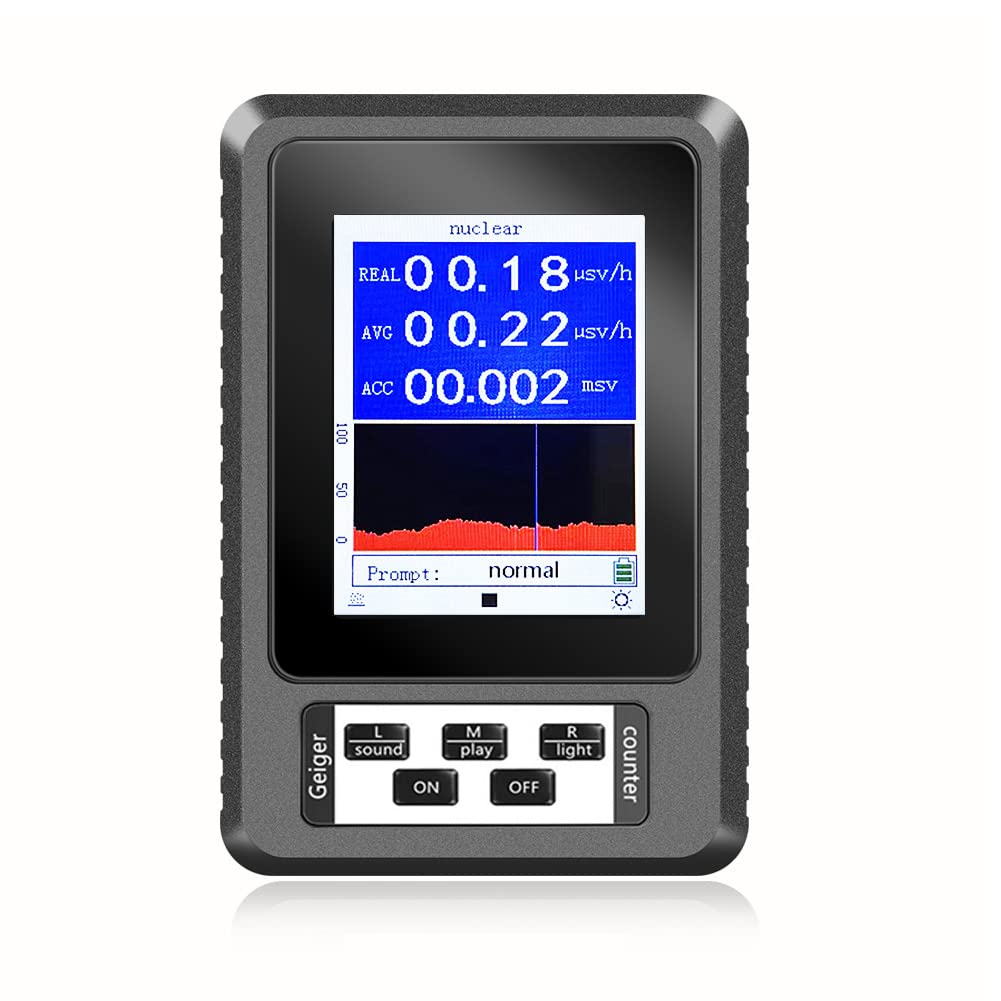 Geigerzähler, Tragbarer Nuklear Strahlungsdetektor mit LCD-Display, Hochempfindlicher Beta-Gamma-Röntgenstrahlungsmonitor (Batterien nicht im Lieferumfang enthalten) von Roadtime