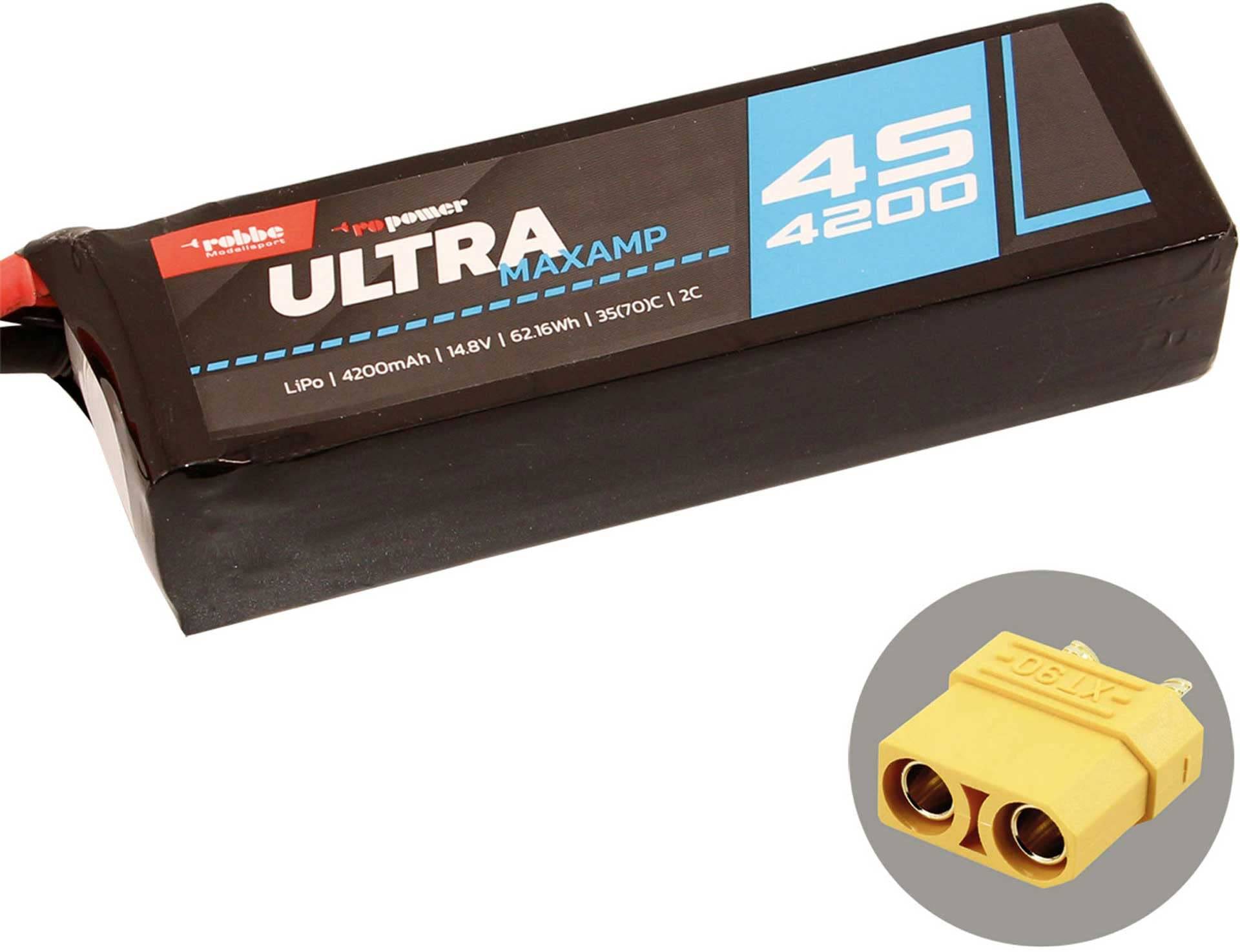 Robbe Modellsport RO-POWER ULTRA MAXAMP 4200MAH 14,8 VOLT 4S 35(70) C LIPO AKKU von Robbe Modellsport