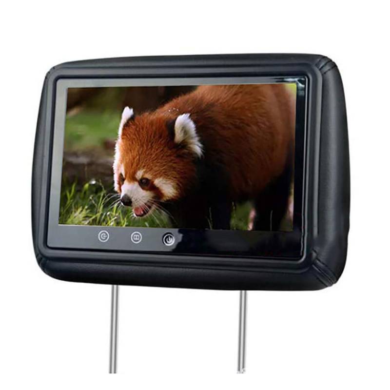 Roboraty Auto-KopfstüTzen-Monitore, 9-Zoll-High-Definition-Touchscreen-Player, Dual-AV-Fernseher Mit DVD-Anschluss Zur Videowiedergabe, 150 ° Sichtbarer Bildwinkel, AuflöSung 800 * 480,Black von Roboraty