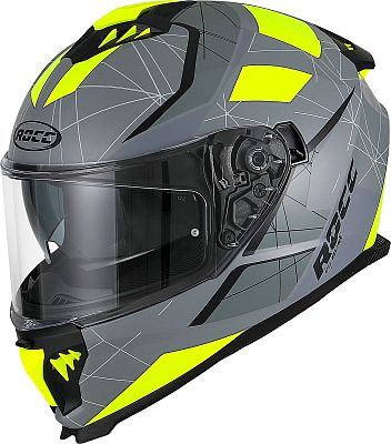 Rocc 390 Dekor, Integralhelm - Matt Grau/Neon Gelb/Schwarz - XL von Rocc