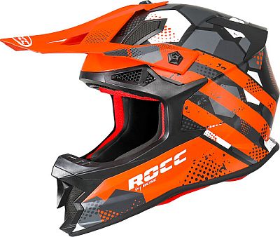 Rocc 800 Dekor, Motocrosshelm - Matt Grau/Orange/Weiß - L von Rocc