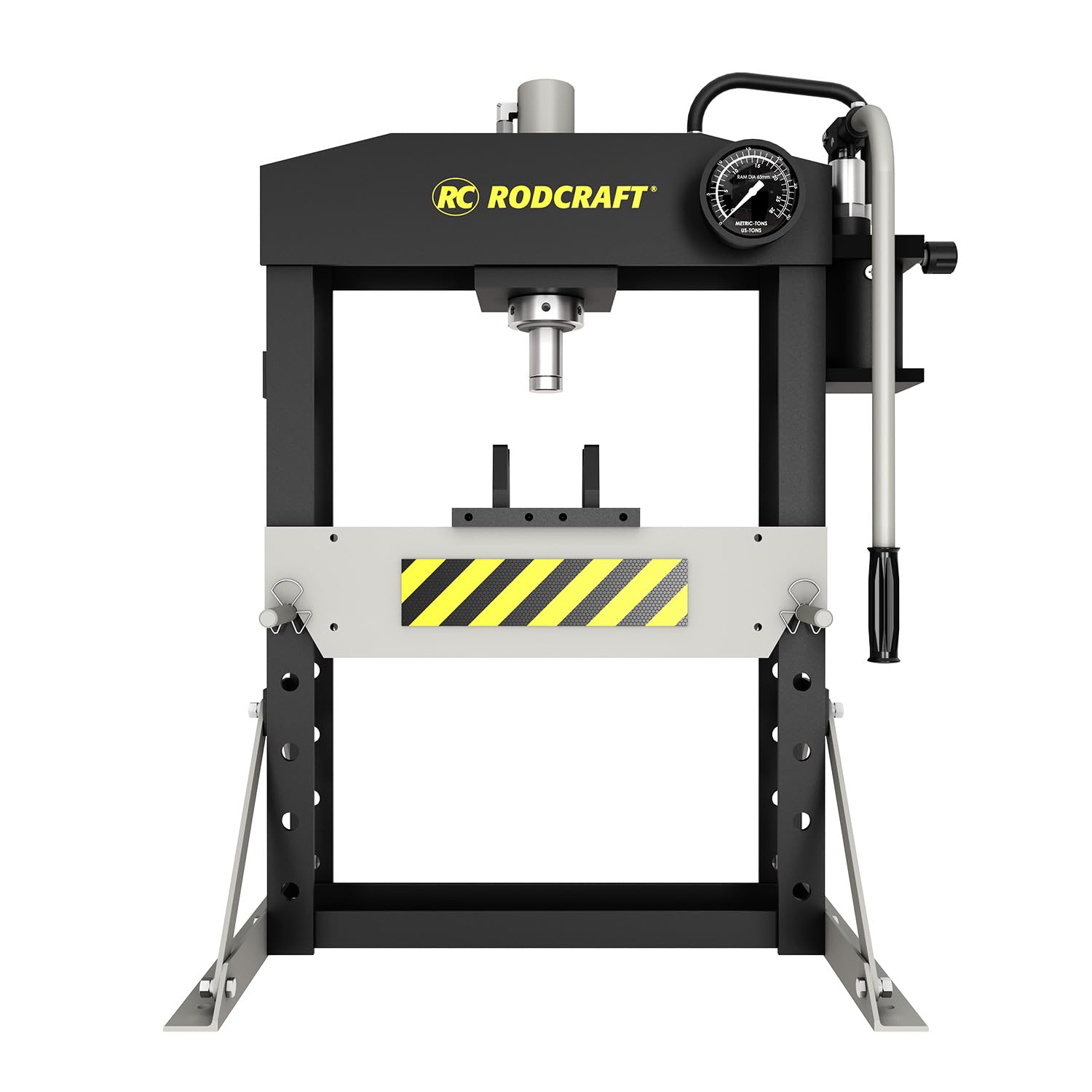 Rodcraft WP15 Hydraulische Werkstattpresse, 15 Tonnen, 160 mm Hub, inklusive Druckdornsatz und Schnellwechselaufnahme, Gewicht 75,6 kg, HxB (mm): 882 x 700 von Rodcraft