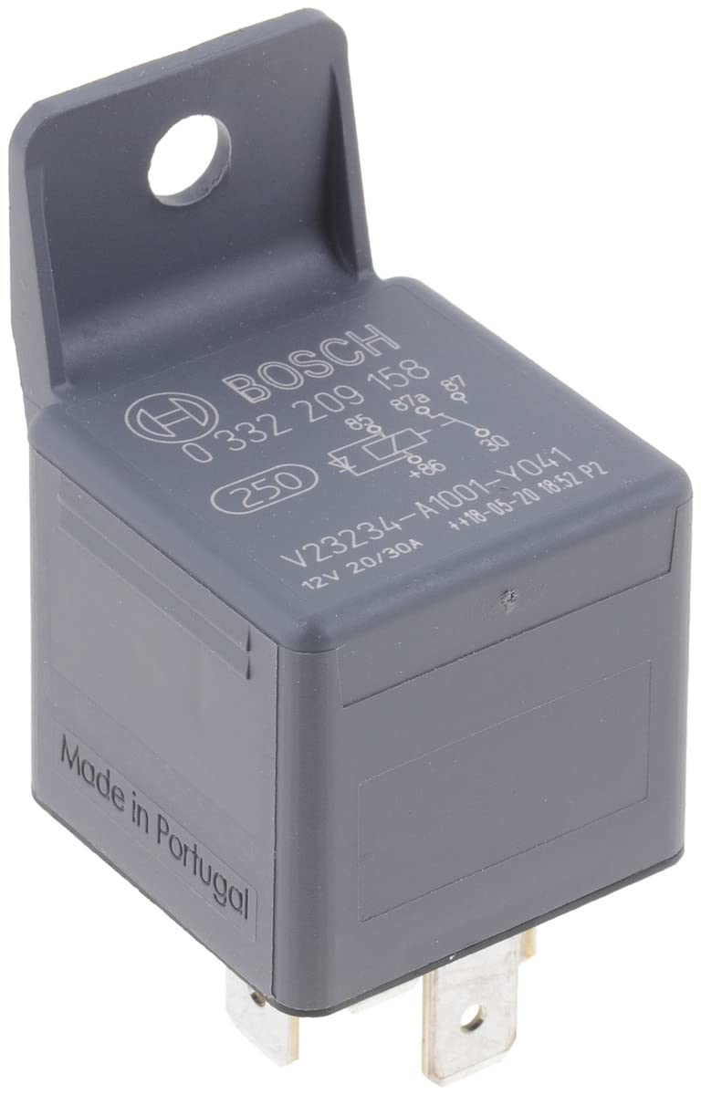 Bosch 0332209158 Mini-Relais 12V 20A, IP5K4, Betriebstemperatur von -40° bis 100°, Wechselrelais, 5 Pin Relais mit Diode von Bosch